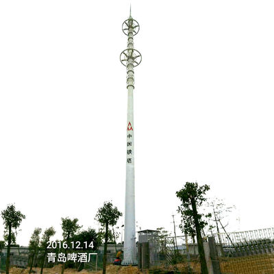 Galvanized Steel Monopole Telecom Tower High Mast 35m Q235 Hot Dip