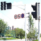 Q235 Carbon Steel Street Traffic Light Pole 7 Shape For Highway Roadway